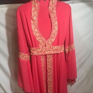 Pink long abaya